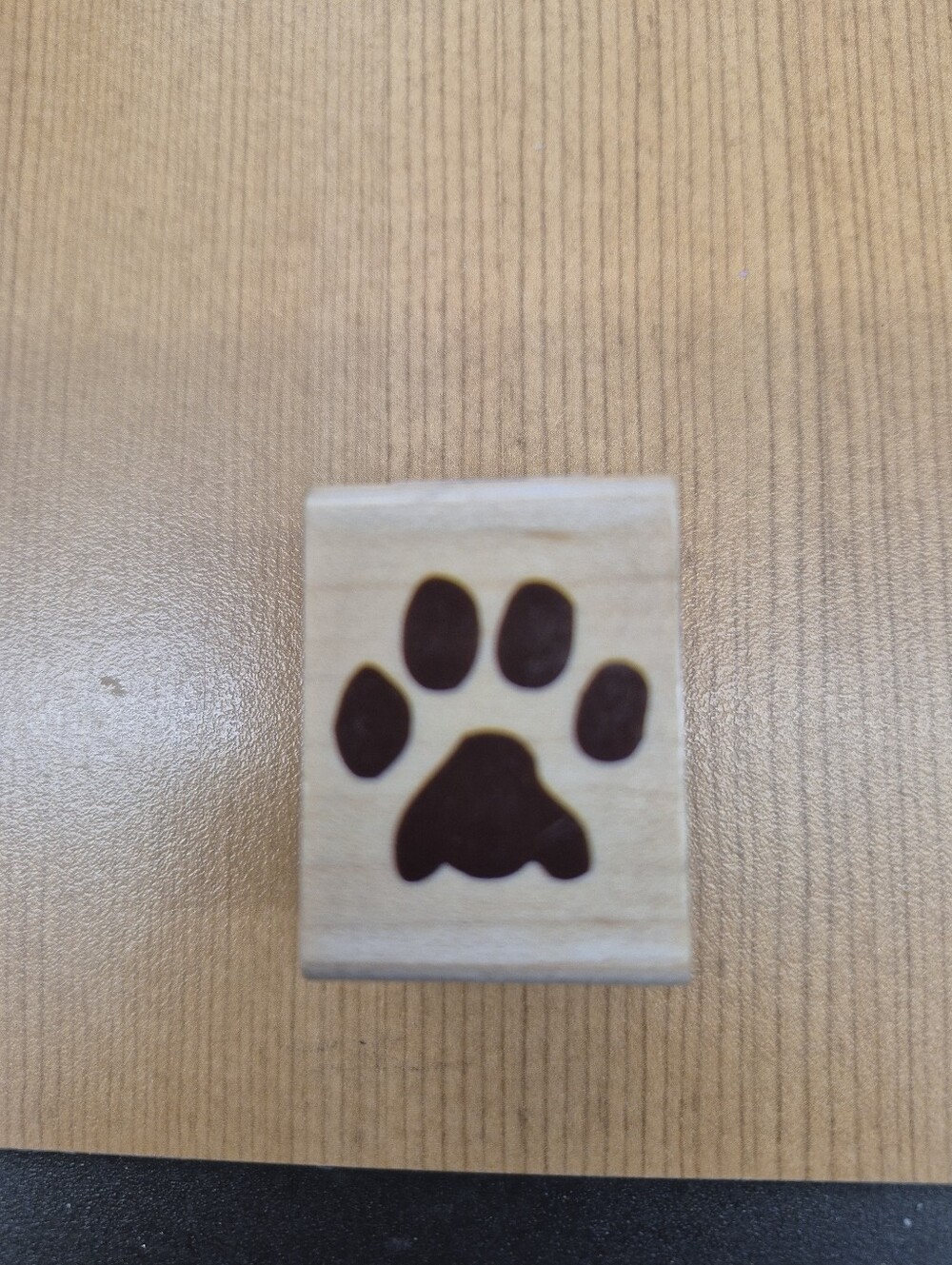 Wooden Paw Print Pet Stamp - Natural Wood